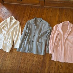 J. Crew Blazers in Cream, Gray, and Pink